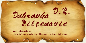 Dubravko Miltenović vizit kartica